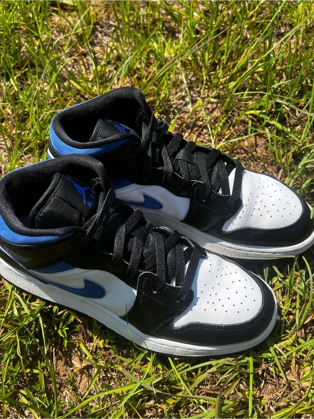 CLEAN Air Jordan size 6.5 Mens 1 Mid Retro Racer Blue shoes